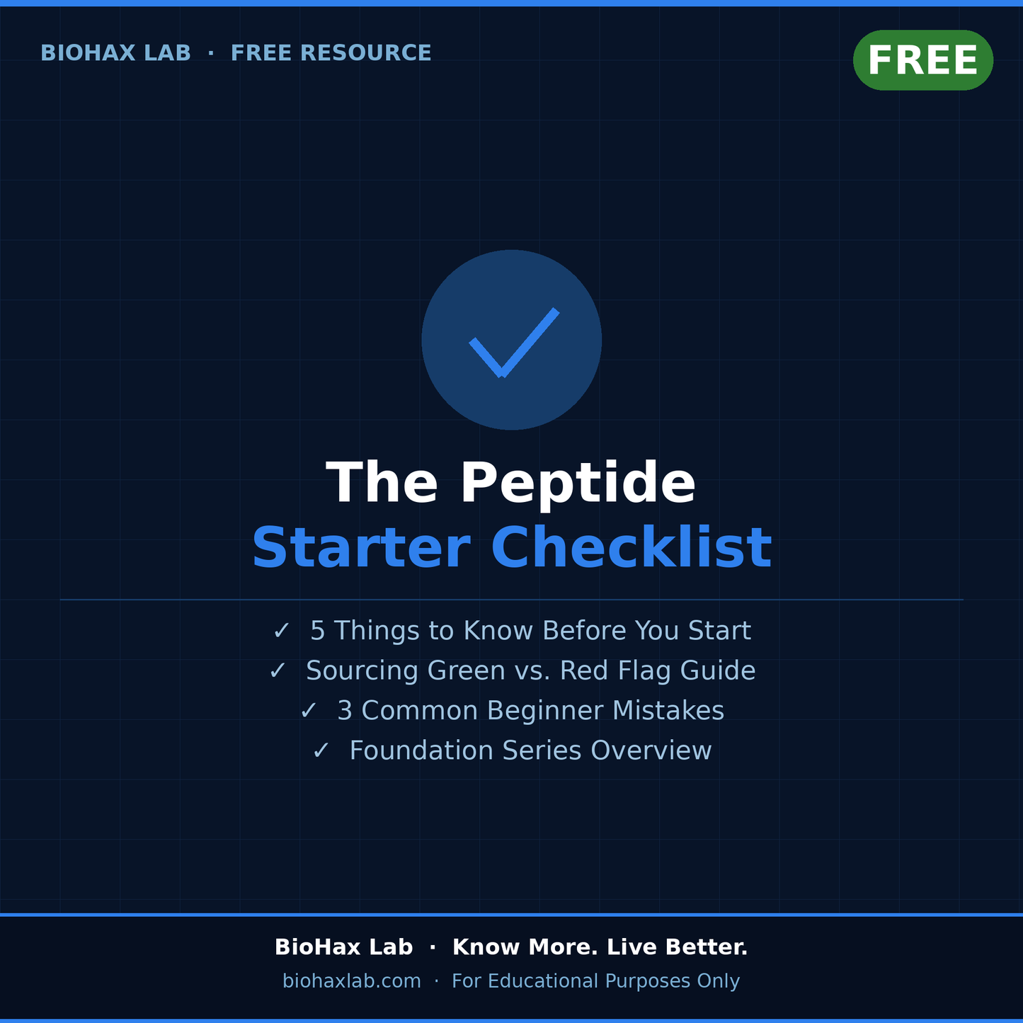 The Peptide Starter Checklist — Free Beginner Resource